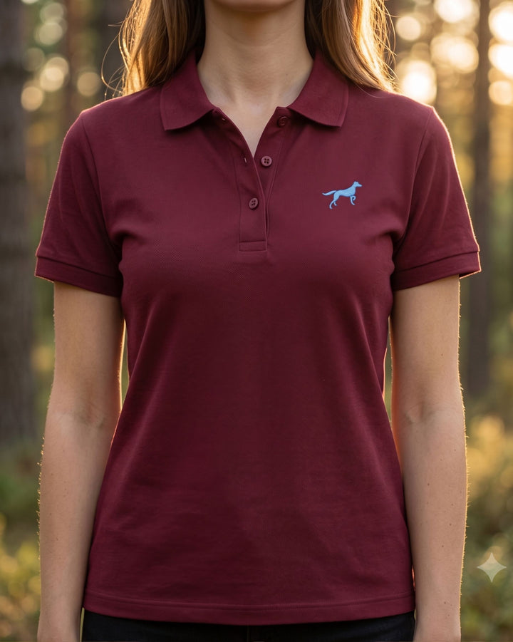 Polo Shirt Damen Organic Münsterländer blau