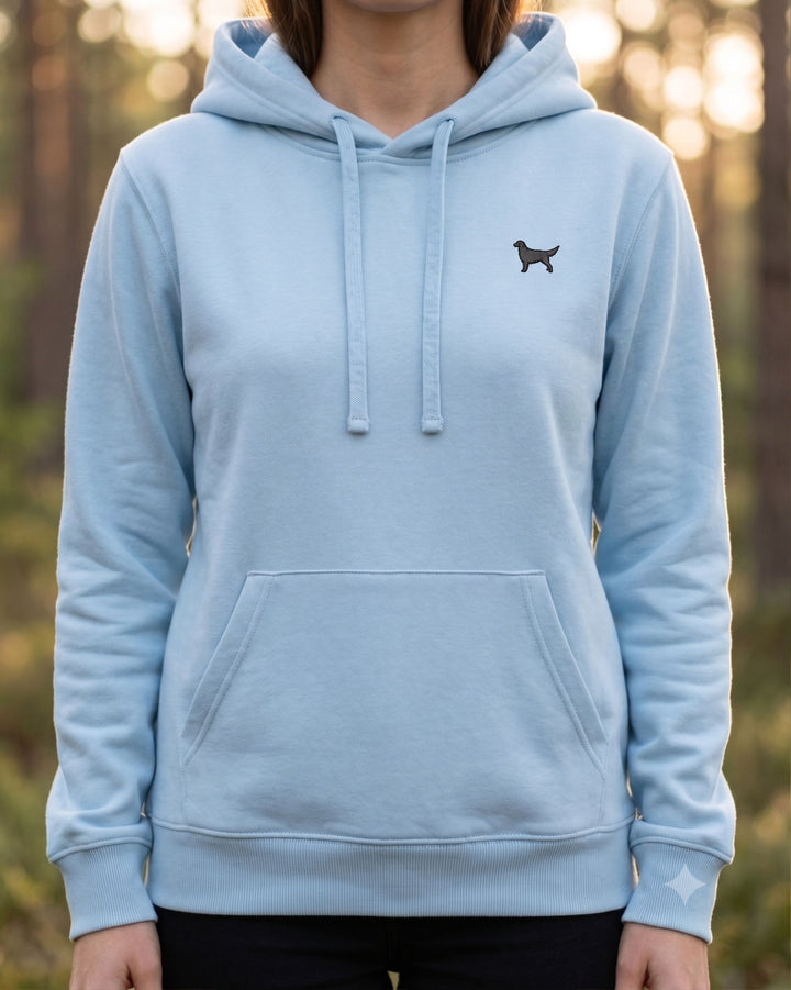 Hoodie Damen Organic Flat Coated Retriever schwarz