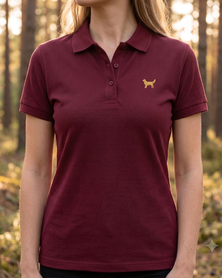 Polo Shirt Damen Organic Golden Retriever gold